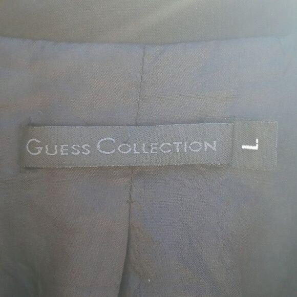 Guess Collection Blazer Boyfriend Single Breasted Boxy Button Career Black L - Picture 3 of 8